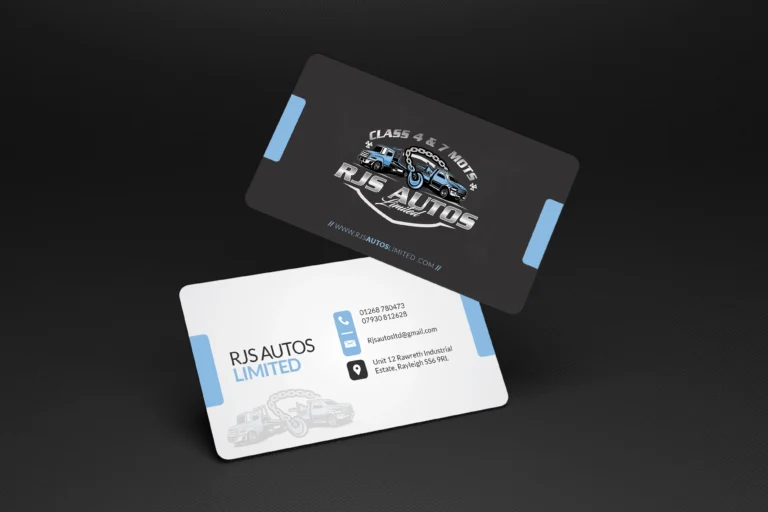 Professional business card design services by Design Proton UK showcasing elegant and modern designs